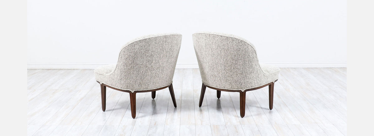 Edward J. Wormley "Janus" Boucle Slipper Chairs for Dunbar