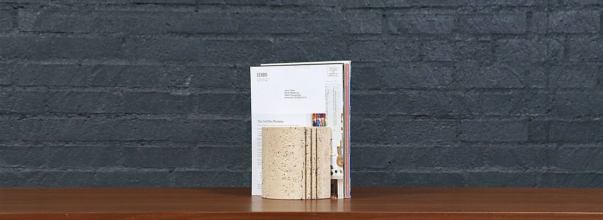 Italian Modernist Travertine Bookends by Fratelli Mannelli for Marble Art