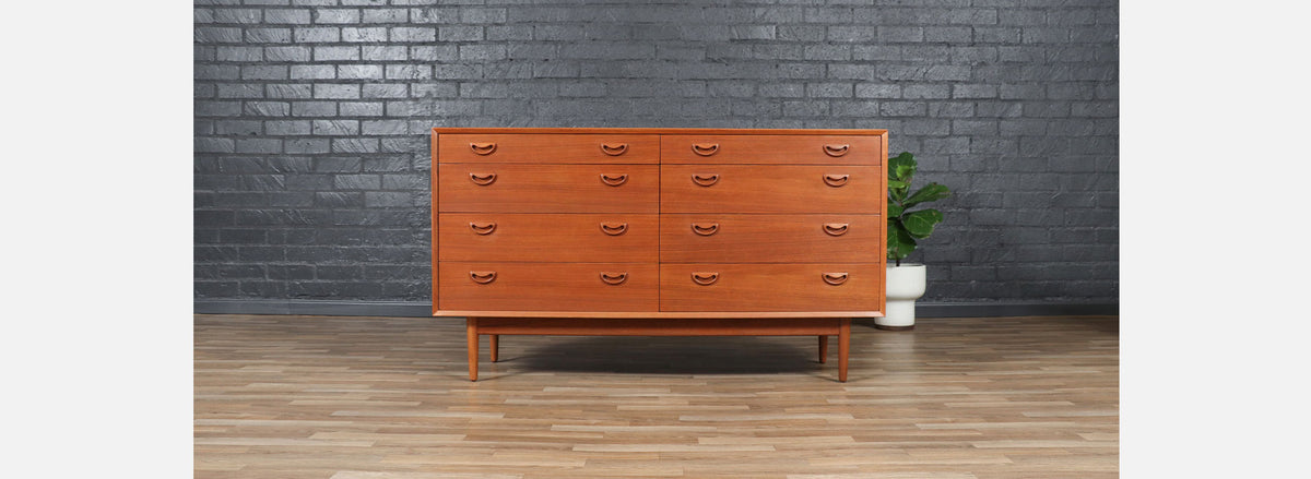 Mid-Century Danish Modern Teak 8-Drawer Dresser