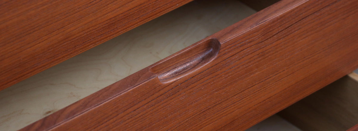 Mid-Century Danish Modern Teak Credenza w/ Sliding Doors