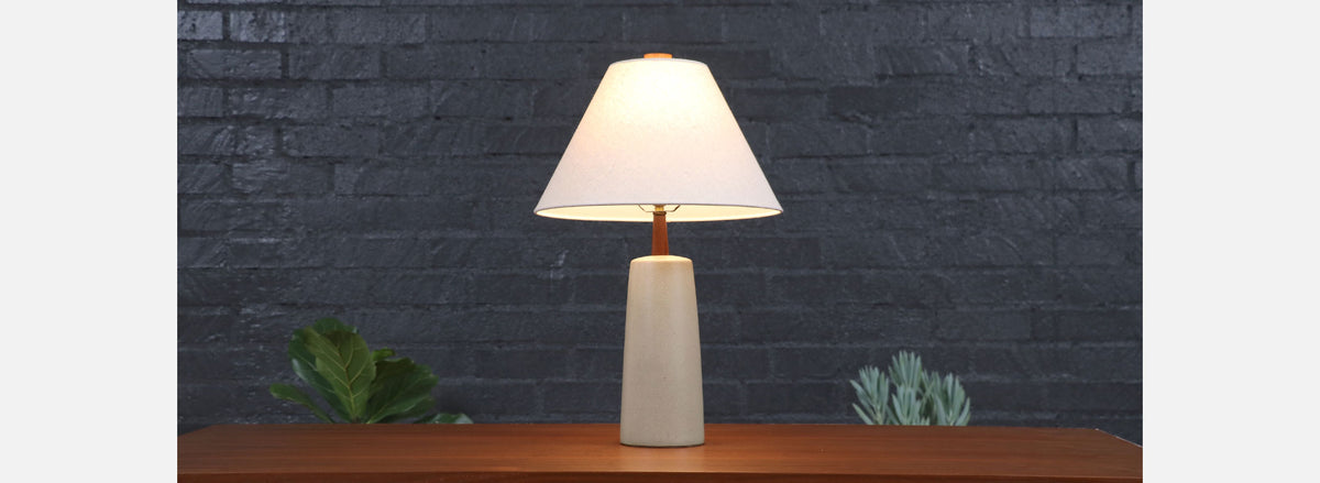 Mid-Century Grey Ceramic Table Lamp by Jane & Gordon Martz