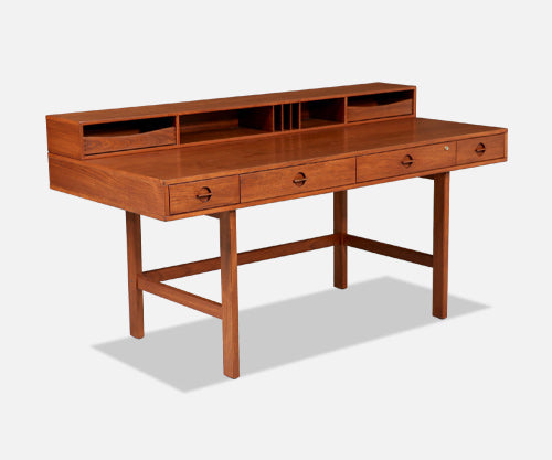 Danish Modern Flip-Top Partners Teak Desk by Peter Løvig Nielsen