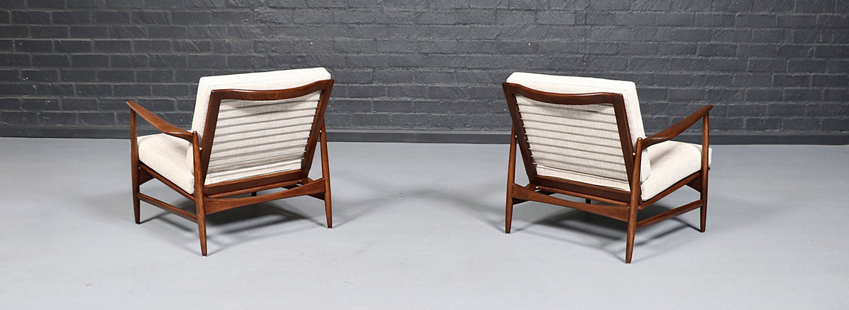 Pair of Ib Kofod Larsen “Spear” Lounge Chairs for Selig