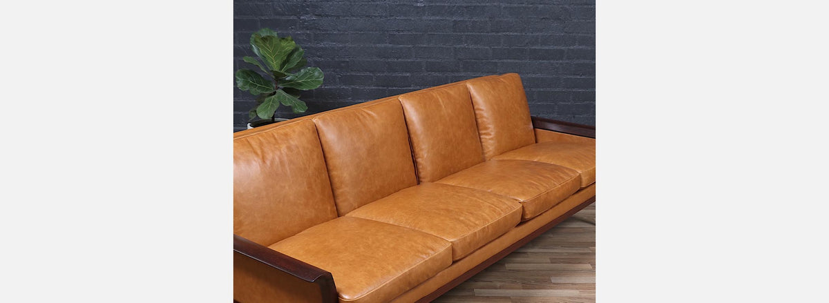 Fredrik Kayser Model-934 Rosewood & Leather Sofa