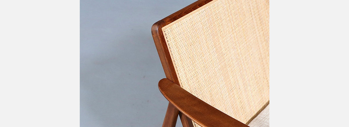 Folke Ohlsson Cane & Tweed Lounge Chair for Dux