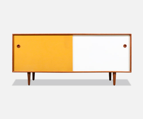 Danish Modern Teak & Two-Tone Lacquered Credenza
