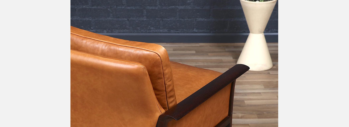 Fredrik Kayser Model-934 Rosewood & Leather Sofa