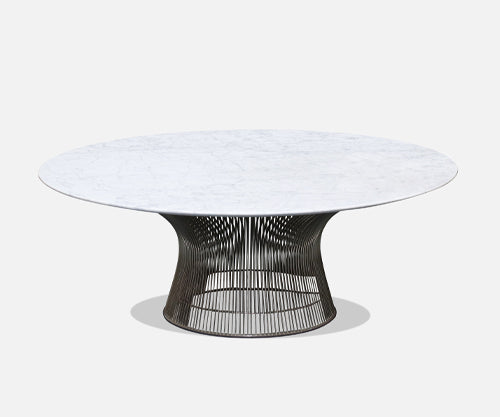 Vintage Warren Platner Carrara Marble & Steel Coffee Table for Knoll