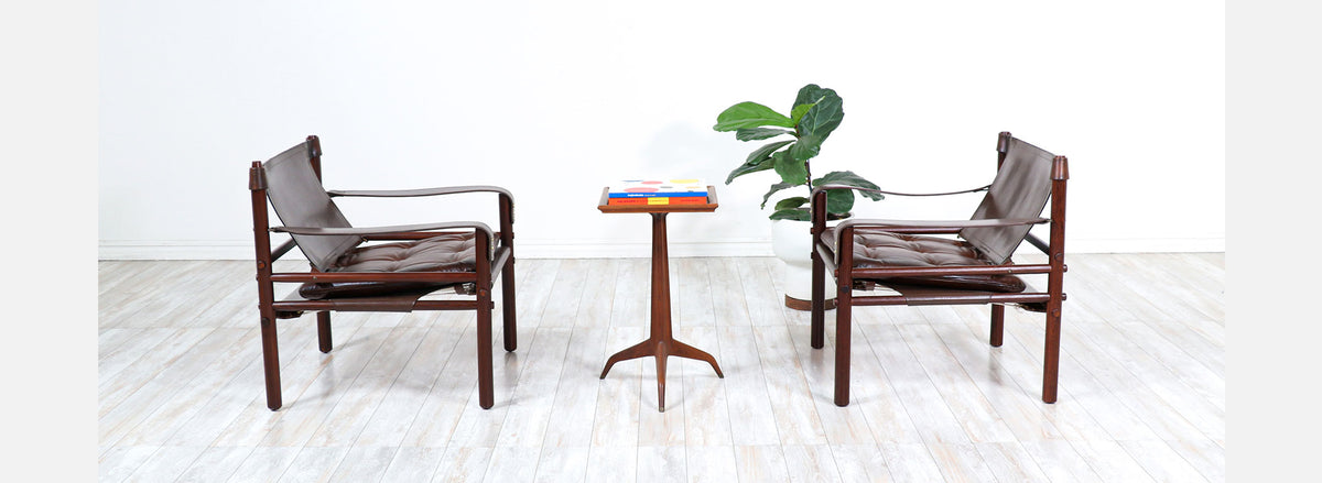 Swedish Modern “Sirocco” Safari Leather Lounge Chair by Arne Norell