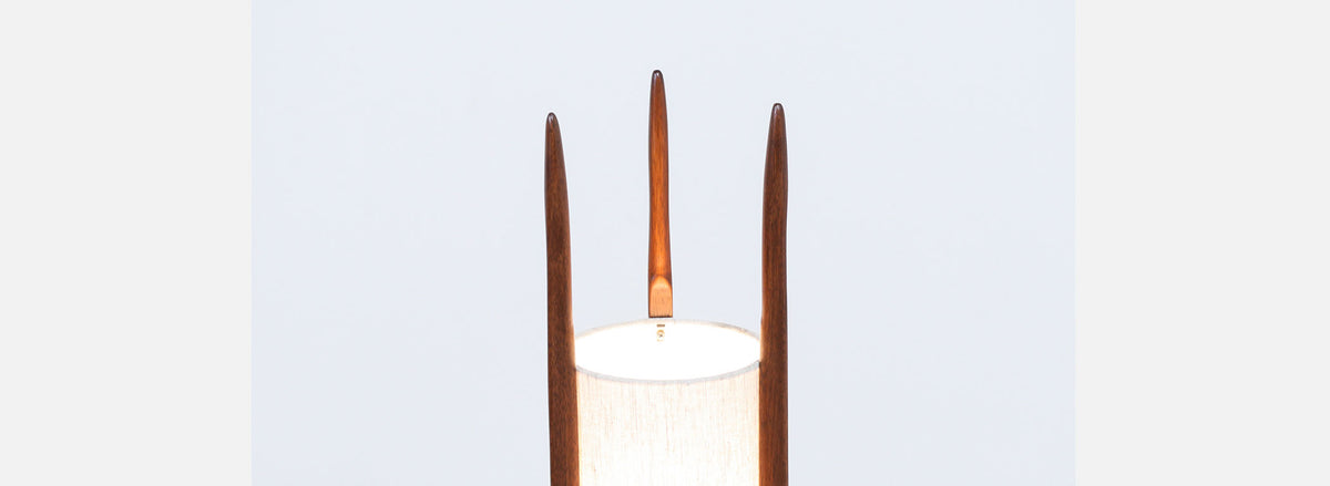 John Keal Sculpted Trident-Style Table Lamp for Modeline