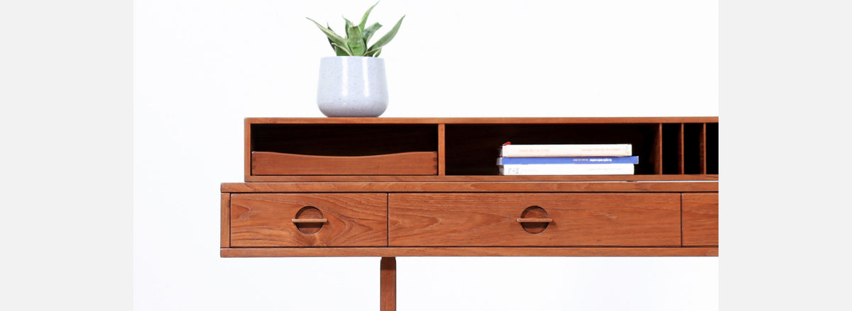 Danish Modern Flip-Top Partners Executive Teak Desk by Peter Løvig Nielsen
