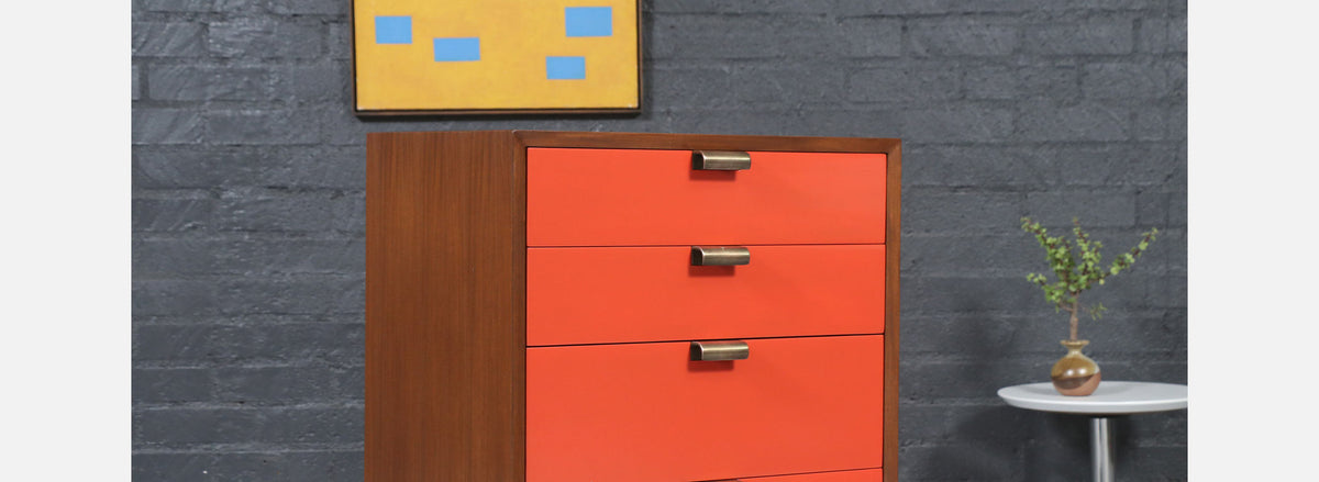 George Nelson Multi-Color Lacquered Highboy Dresser for Herman Miller