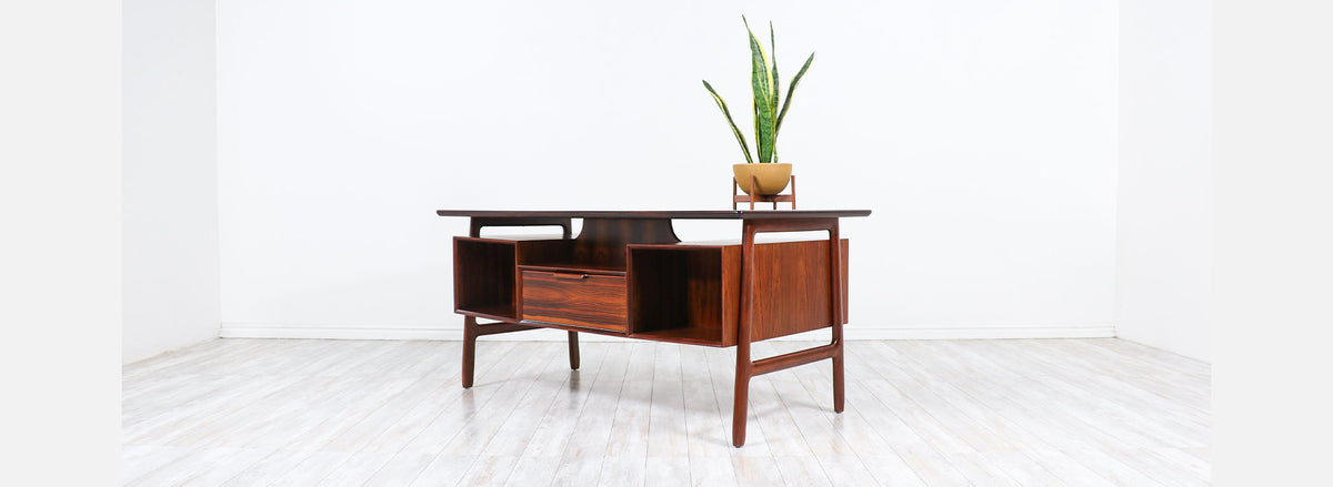 Gunni Omann Model-75 Floating Top Rosewood Desk for Omann Jun