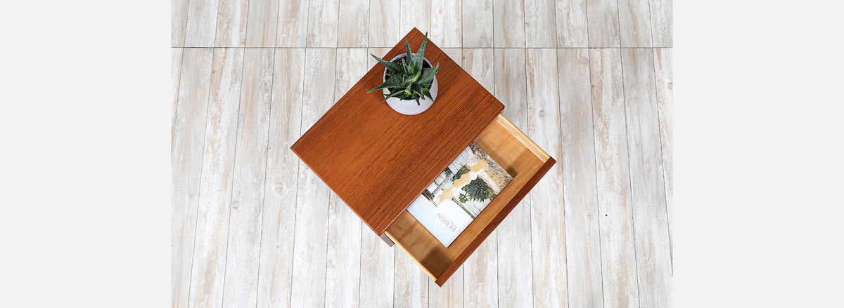 Danish Modern Teak Night Stand with Bookshelf by E.W. Bach