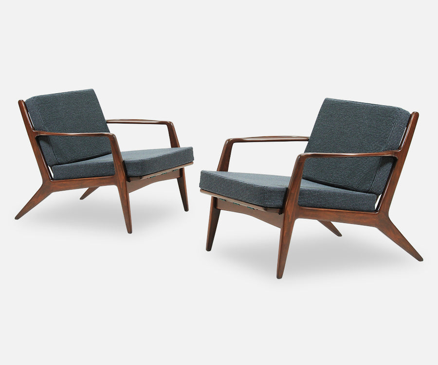 Danish Modern Lounge Chairs by Ib Kofod-Larsen for Selig