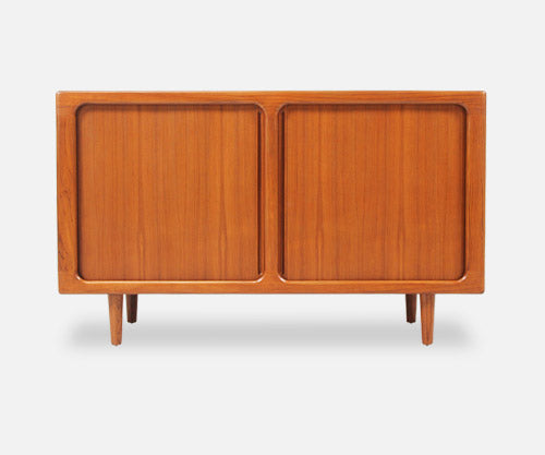 Danish Modern Tambour-Door Teak Credenza by Dyrlund