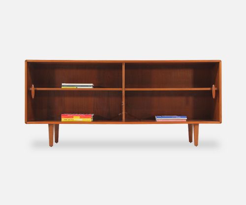 Danish Modern Teak & Glass Bookcase by Dyrlund