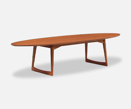Danish Modern Teak Surfboard Style Coffee Table by Moreddi