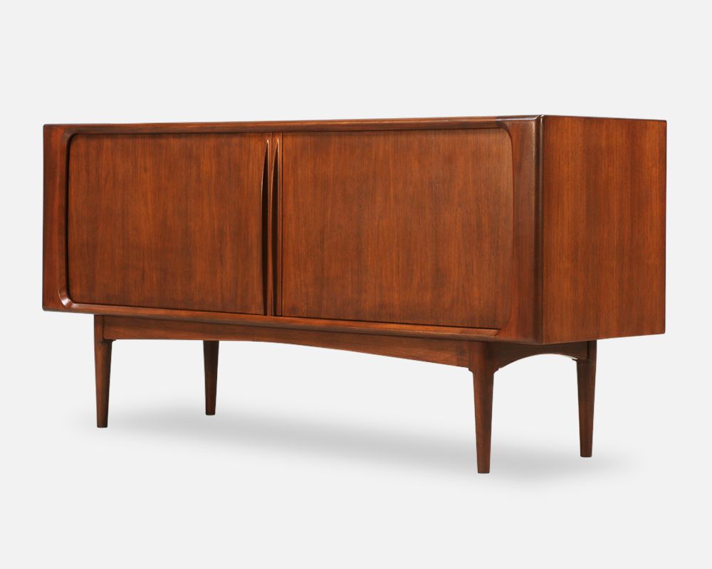 Danish Modern Tambour-Door Credenza by Bernhard Pedersen and Son