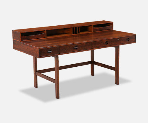 Danish Modern Flip-Top Executive Rosewood Desk by Peter Løvig Nielsen