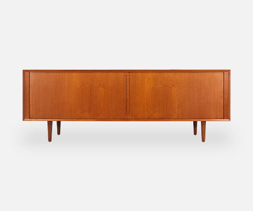 Danish Modern Tambour-Door Teak Credenza by Aksel Kjersgaard