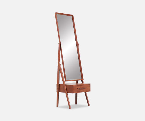 Danish Modern Teak Cheval Dressing Mirror
