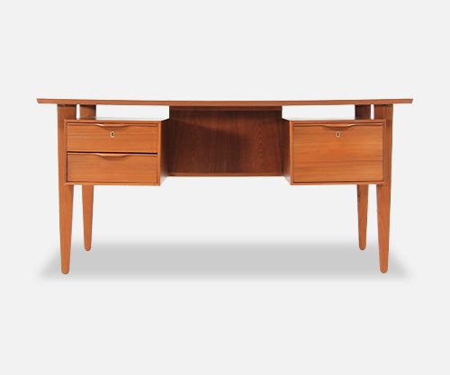 Danish Modern Teak Desk with Bookshelf
