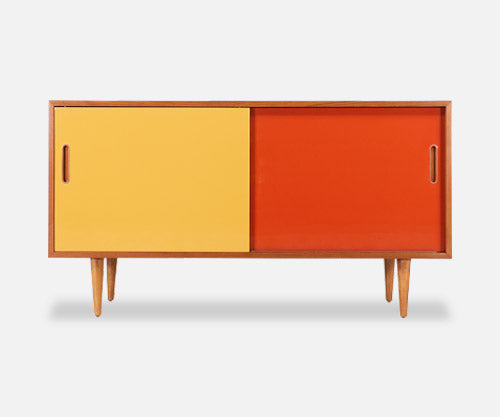 Danish Modern Teak & Lacquered Credenza by Carlo Jensen for Hundevad & Co.