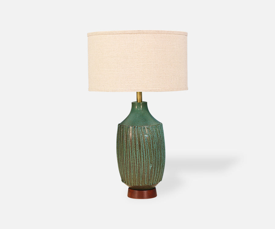 David Cressey Teal Ceramic Table Lamp for Architectural Pottery