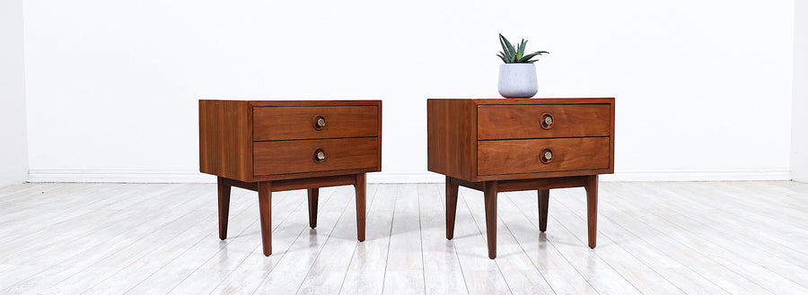 American of Martinsville Walnut Night Stands