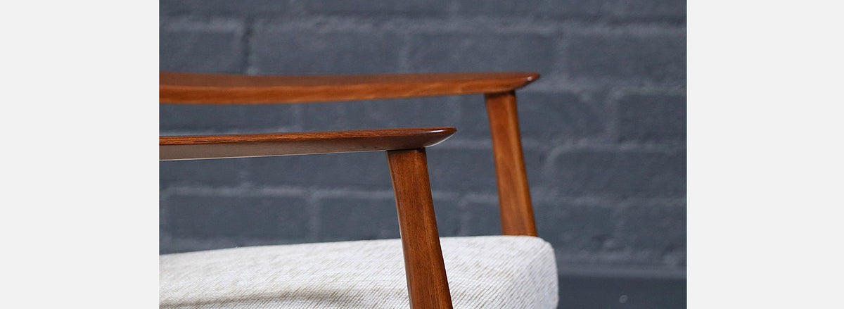 Folke Ohlsson Cane & Tweed Lounge Chair for Dux
