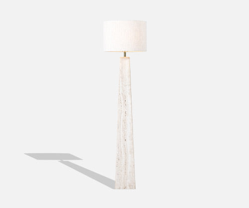 Mid-Century Modern Italian Travertine Stone Pyramid Style Floor Lamp