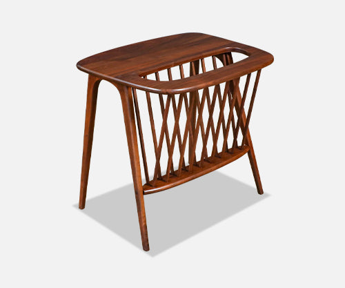 Vintage Arthur Umanoff Spindle Side Table w/ Magazine Shelf