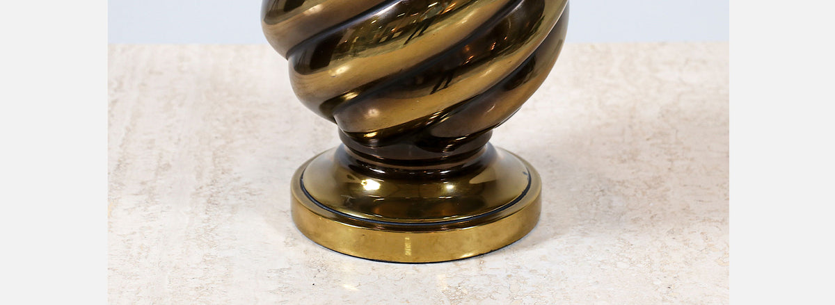Mid-Century Modern Brass Spiral Form Table Lamp by Westwood Industries 