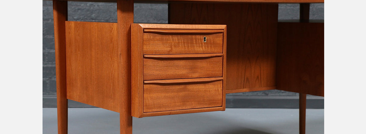 Danish Modern Floating-Top Desk by Peter Lovig Nielsen