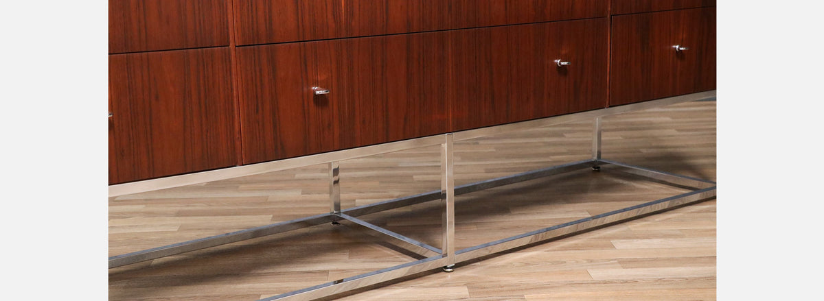 Kipp Stewart Rosewood & Chrome Dresser for Directional