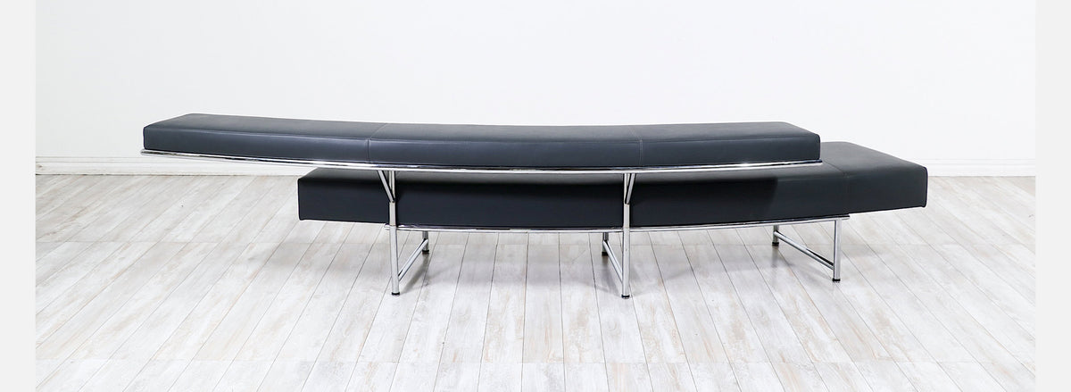 Eileen Gray "Monte Carlo" Leather & Chrome Sofa