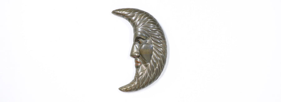 Sergio Bustamante Crescent Moon Metal Wall Sculpture
