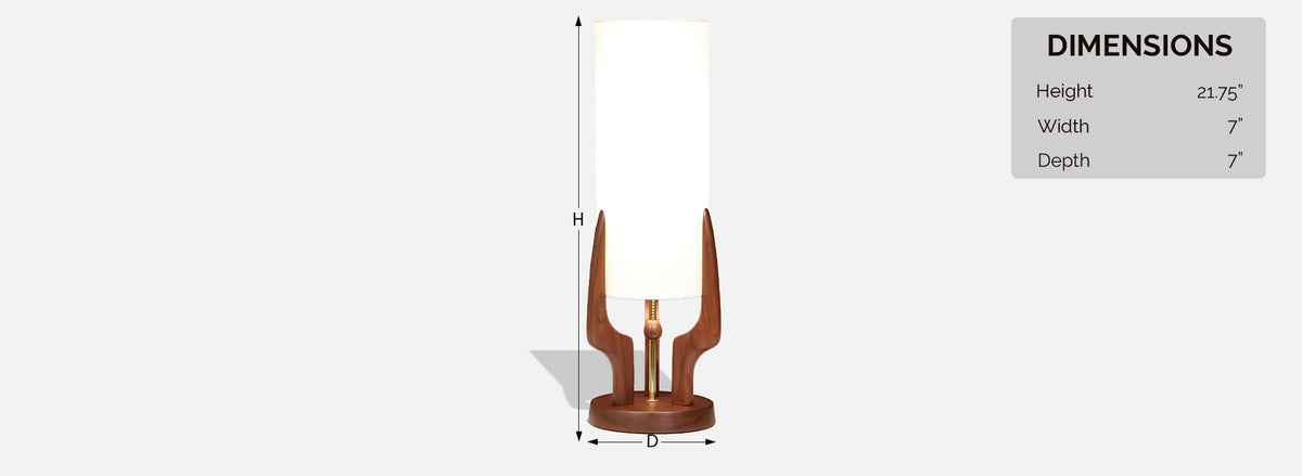 David Shreve Sculptural Walnut Table Lamp for V.H. Woolums