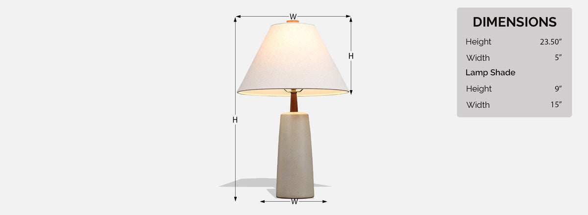 Mid-Century Grey Ceramic Table Lamp by Jane & Gordon Martz