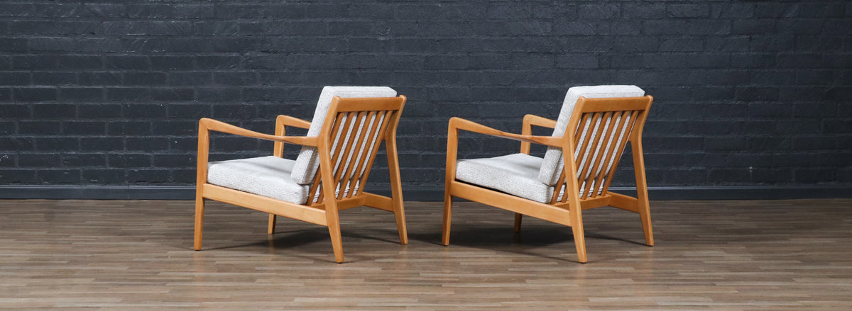 Folke Ohlsson Model "Tema 1" Beechwood Lounge Chairs for Dux