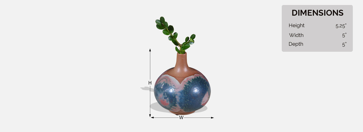 Robert Maxwell Studio Ceramic Vase with Blue & Green Glaze