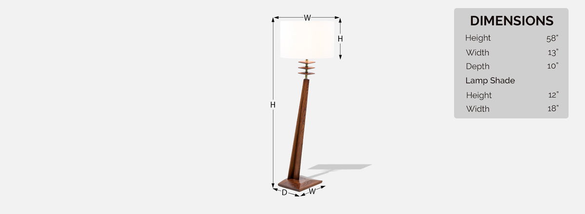 Mid-Century Modern Sculpted Floor Lamp with Brass Accents 