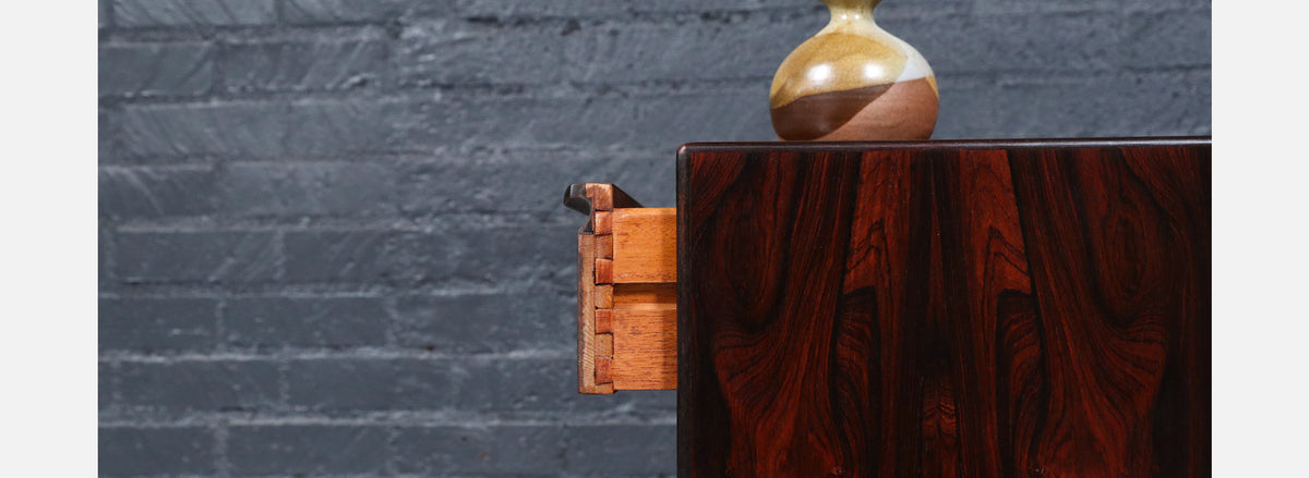 Mid-Century Rosewood Night Stands w/ Bookcase by Westnofa