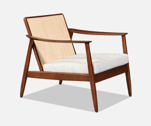 Folke Ohlsson Cane & Tweed Lounge Chair for Dux