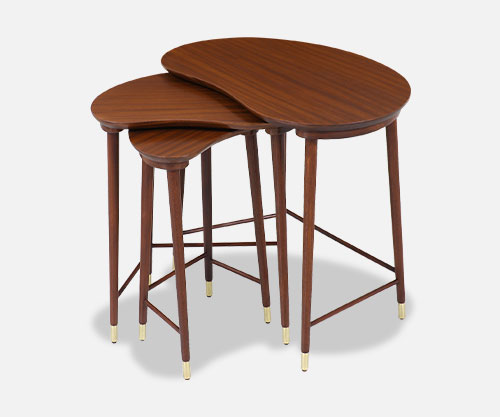 Edmund Jørgensen Kidney Style Nesting Tables for Møbelfabriken Gorm 