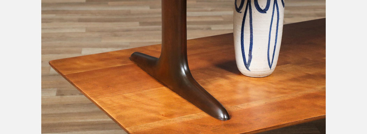 Mid-Century Modern Two-Tier Sculpted Bookshelf
