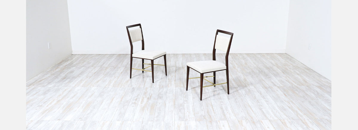 Paul McCobb "Irwin Collection" Dining Chairs with Brass Accents for Calvin Furniture