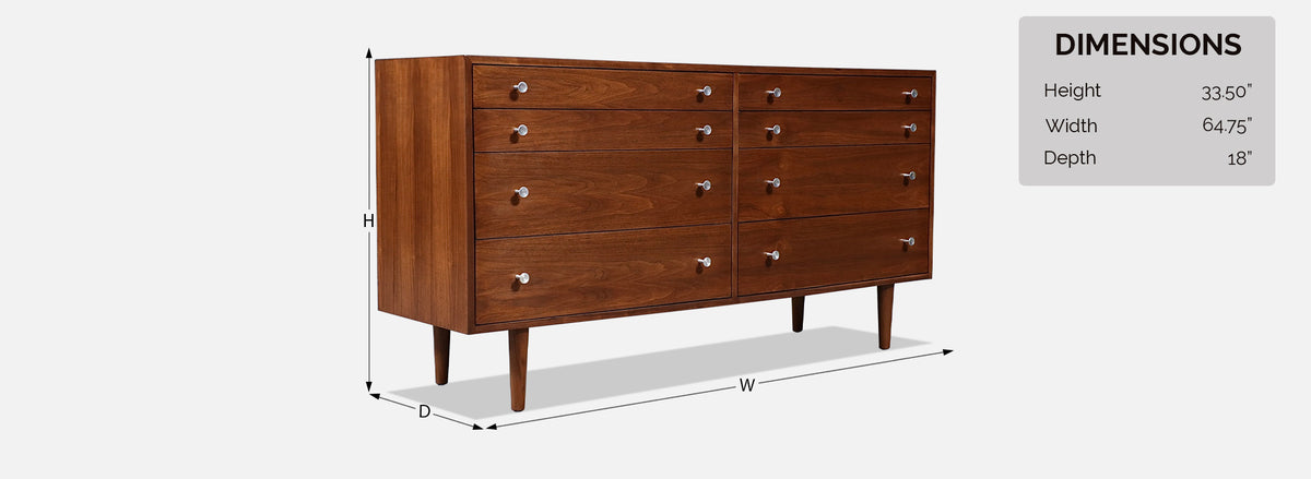 Walnut Dresser by Milo Baughman for Glenn of California