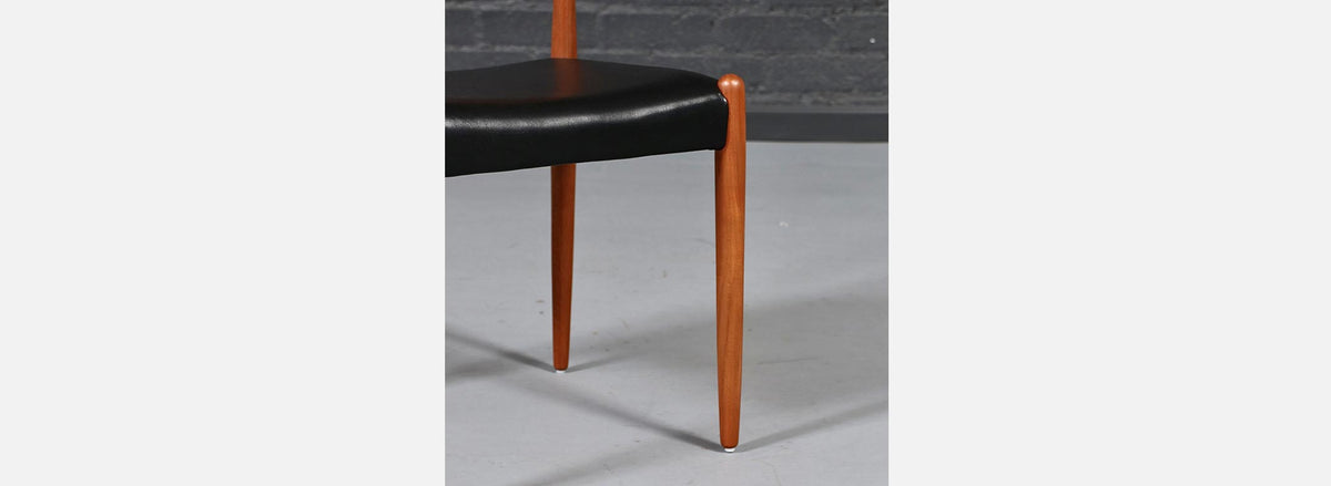 Danish Modern Teak & Leather Dining Chairs by Bernhard Pedersen 